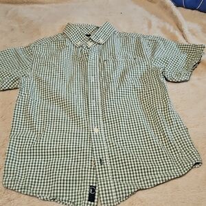 Gymboree Boys Green Plaid Button Down Shirt Size 7